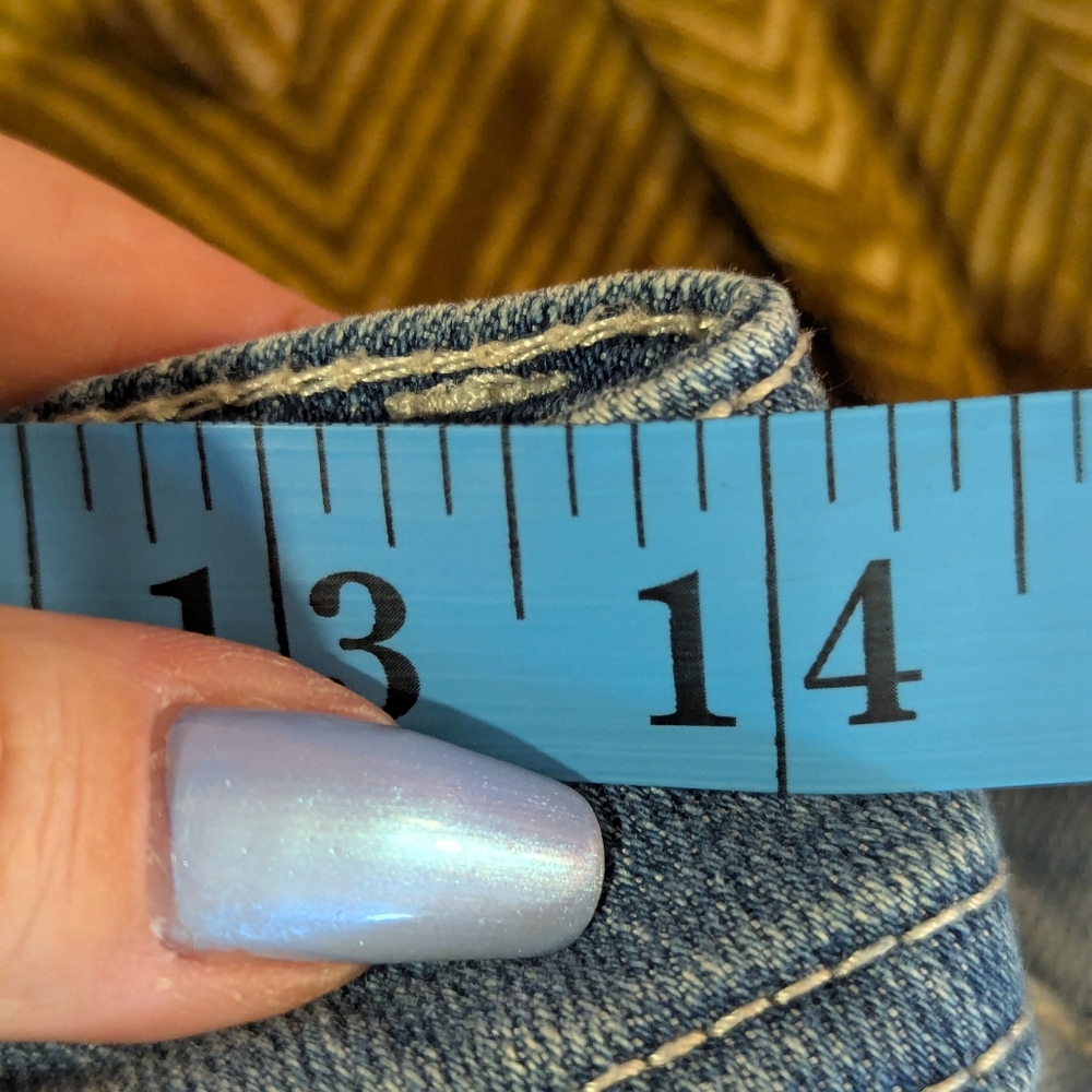 Vintage Y2K LEI Low Rise Capri Jeans Ashley Bling Baddie Blue Jeans Junior 1 - Picture 14 of 16